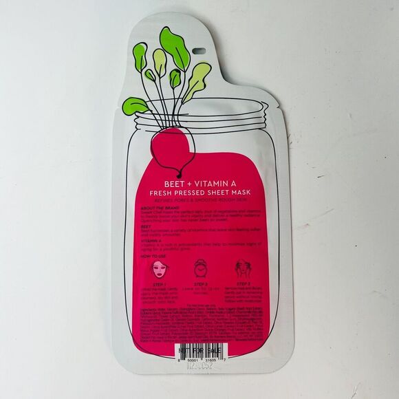 Sweet Chef Kale Ginger Beet Vitamin Fresh Pressed Sheet Mask 3 ct. New Sealed - Picture 12 of 13